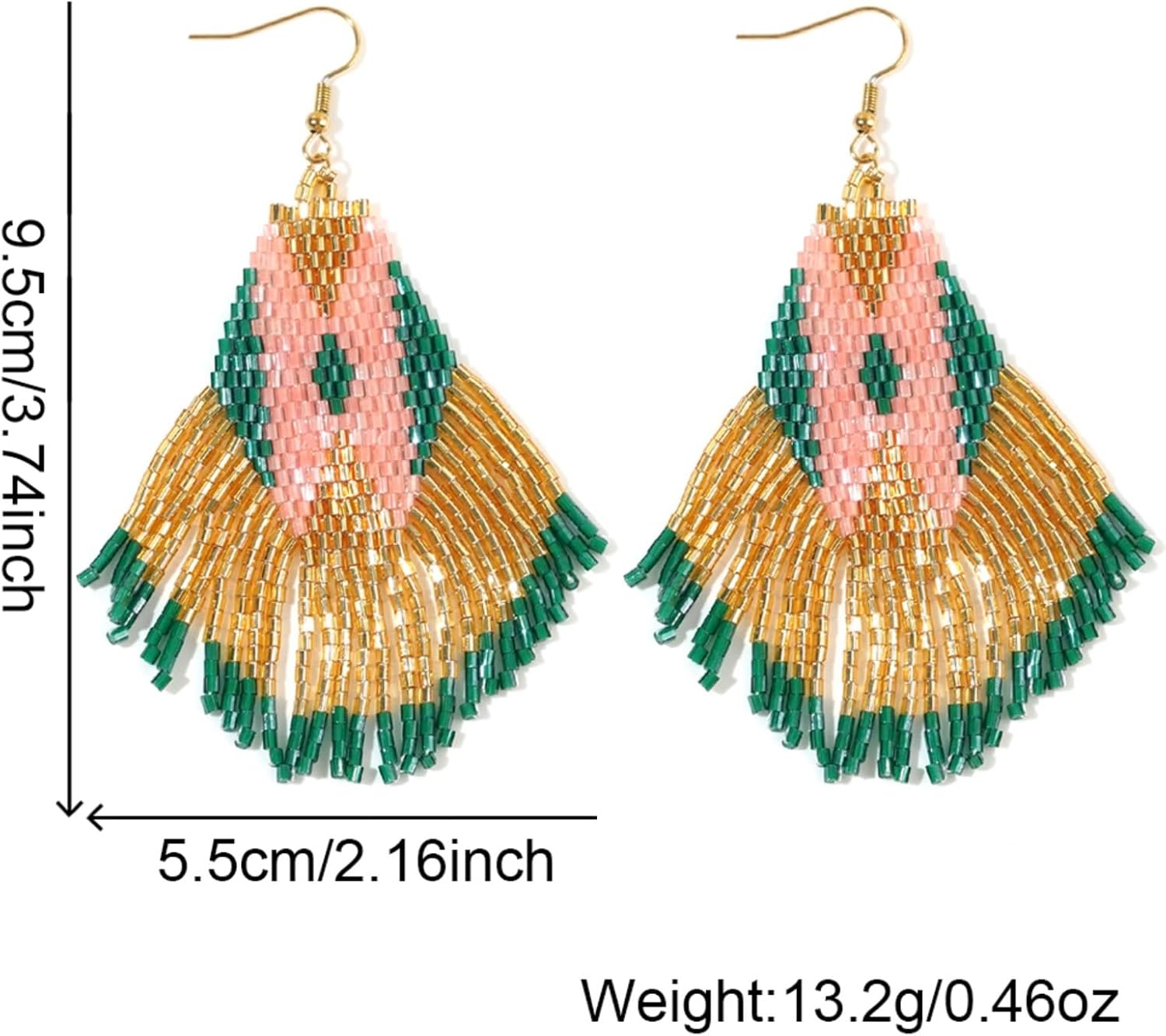 Bohemian Beaded Long Tassel Dangle Earrings for Women, Handmade Jewelry White Tarnish Resistant Lightweight Design, Stylish Accessory for Beach Vacation Party and Gift - Image 7