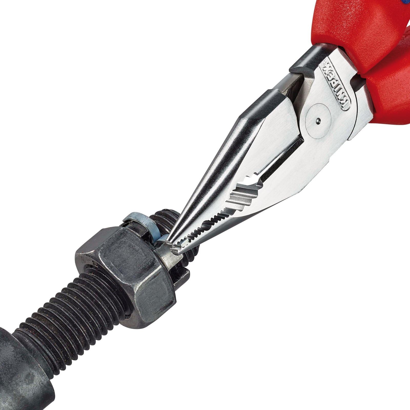 KNIPEX 08 25 185 SB Pinza combinata a becchi ad ago con impugnatura multicomponente cromata, 185 mm