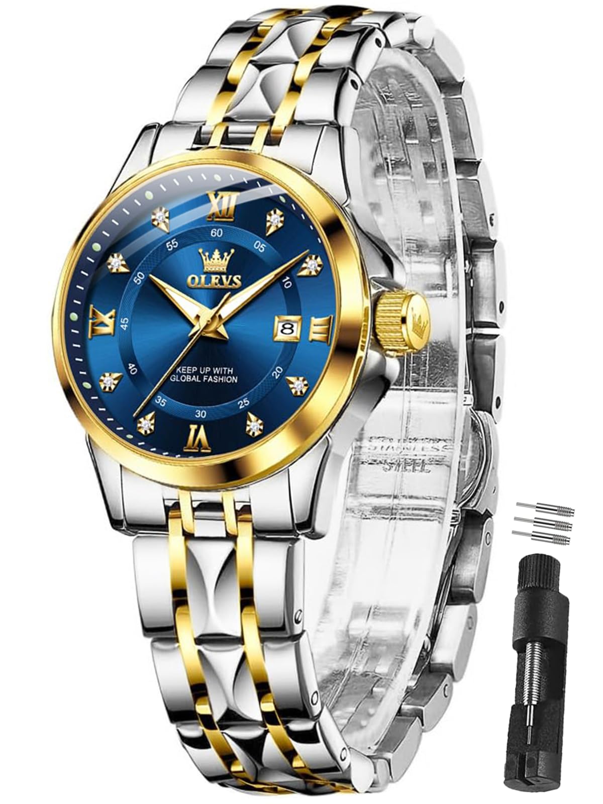 OLEVS Watches for Women Dress 30M Waterproof Long Band for Medium Wrists | Easy Read Wome…