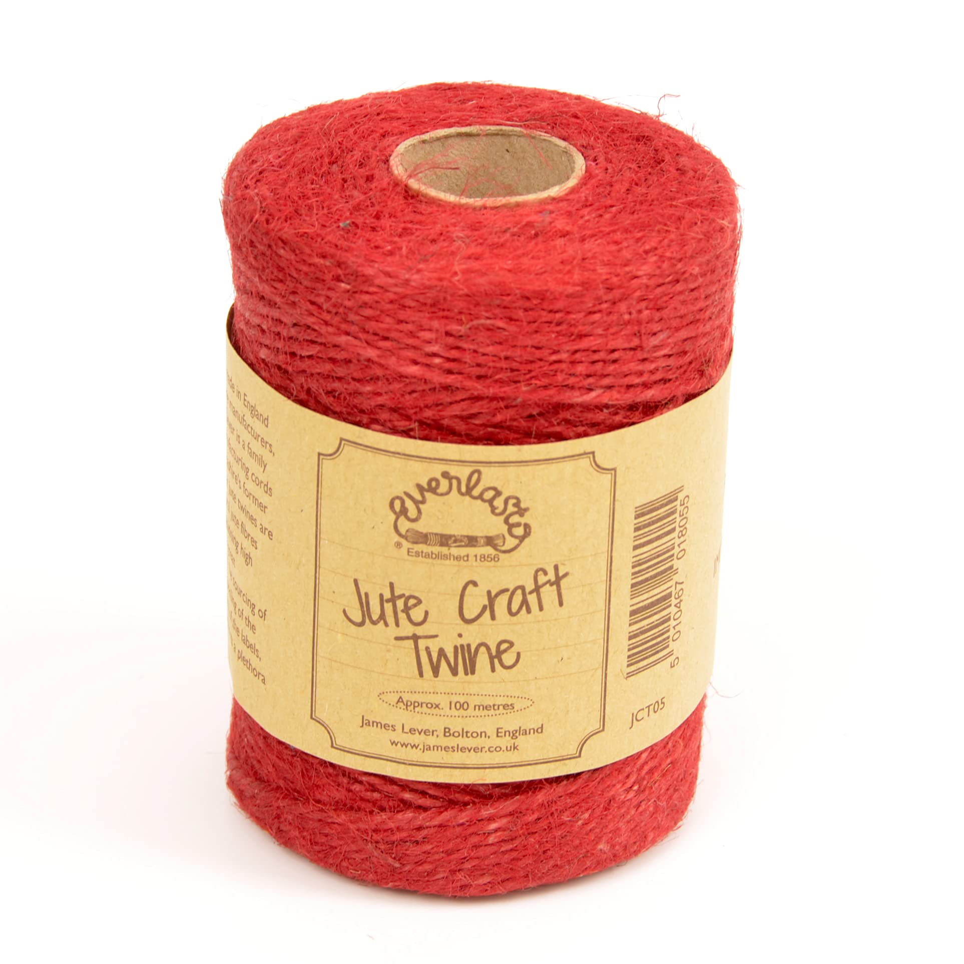 EVERLASTO NATURAL COLOURED JUTE CRAFT TWINE 100M SPOOLS (KING CRIMSON)