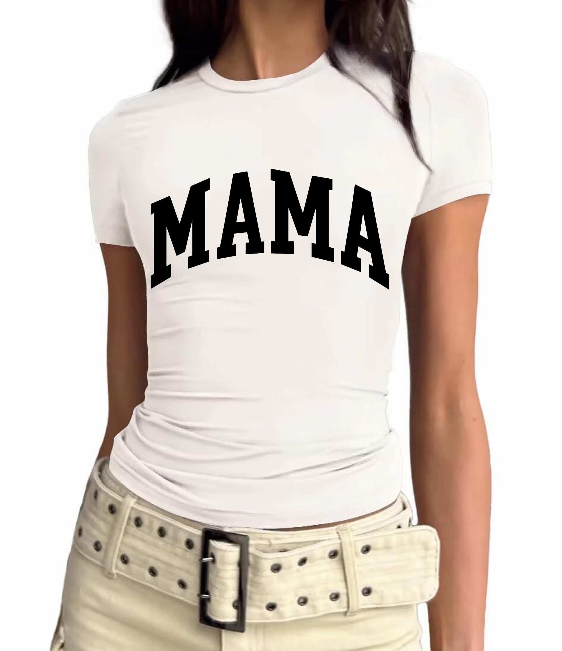 Kovbin Womens Tops Skims Dupe Summer Going Out Crop Top Basic Baby Tees Round Neck Short Sleeve Shirt Y2K