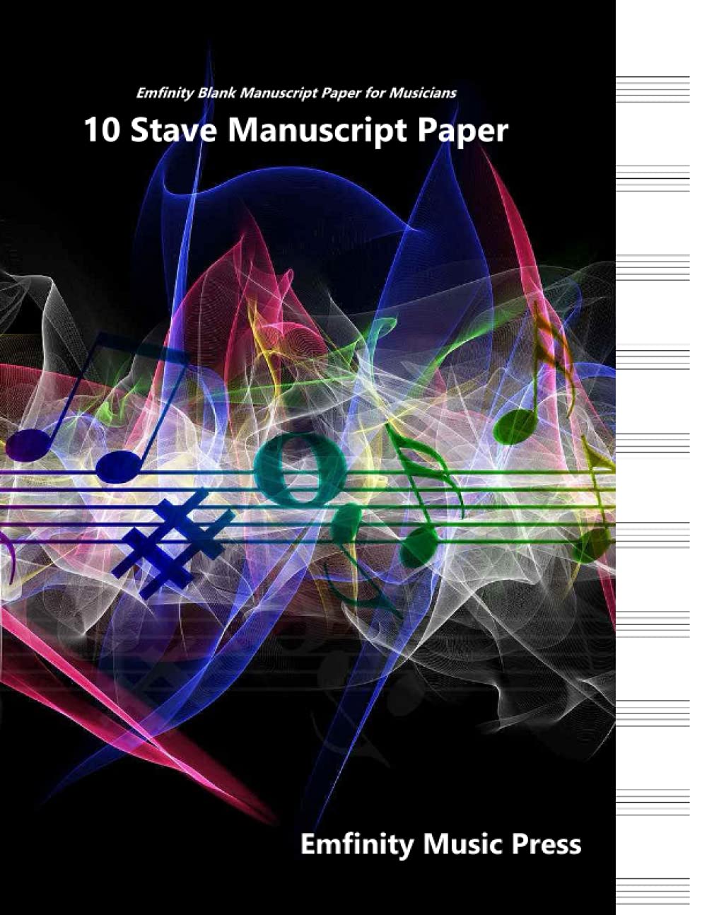 10 Stave Manuscript Paper: 100 Pages, 8.5x11