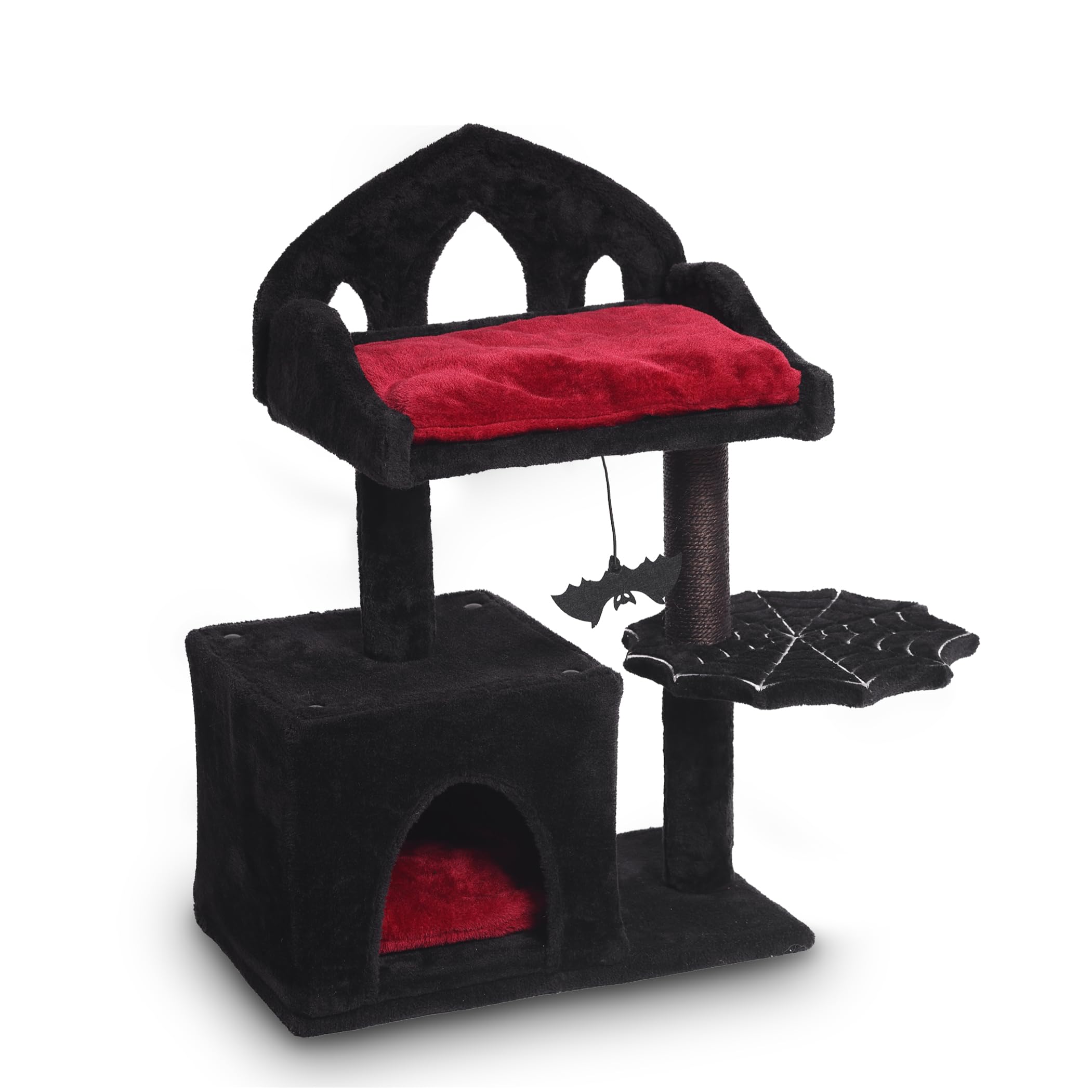 Amazon.com : THROONI Gothic Cat Tree - 28in Black Cat Condo