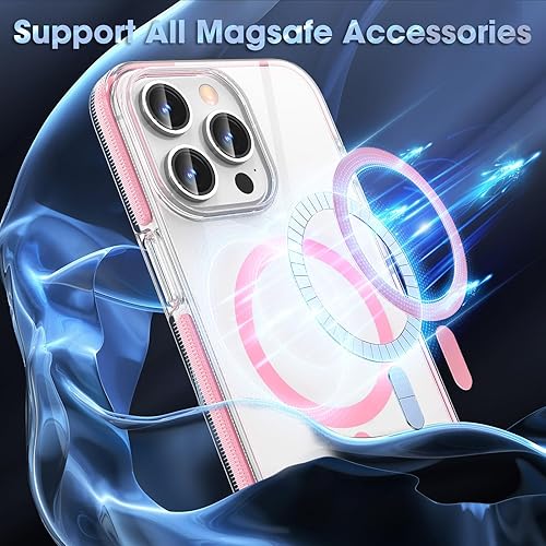 Miniatura 2 de MATEPROX Fundas magnéticas transparentes para iPhone 15 Pro, compatibles con MagSafe, transparente, a prueba de golpes, delgada, a prueba de golpes,