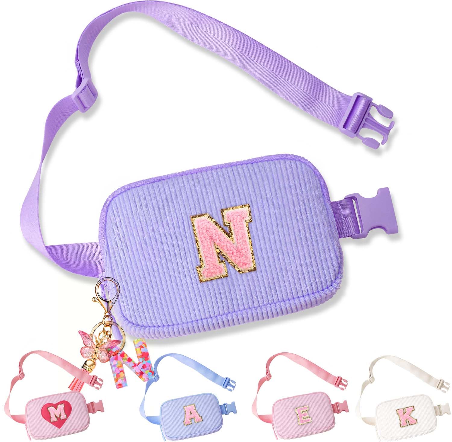 Belt Bag for Girls Gifts - Birthday Gifts for Teenager, Personalized Gifts for Mom Freind Sister Teacher, Graduation GiftsInitial Crossbody Bag Belt Bag for Women N