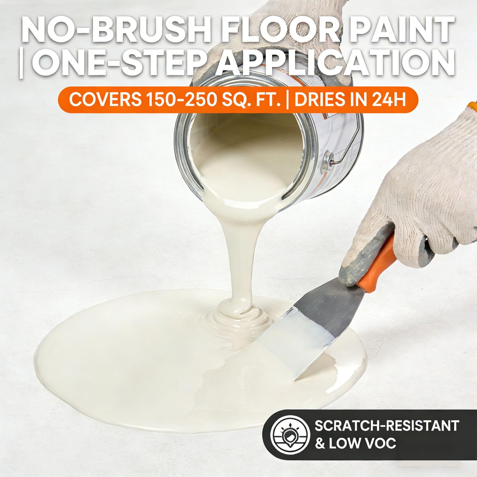 Epoxy Floor Paint,Epoxy Colored Sand Floor Paint 352Oz, High-gloss Marble Effect Coating, Garage Floors Painting, Covers Approximately 60 to 68 Sq Ft (white marble grey, 2kg) — view 2