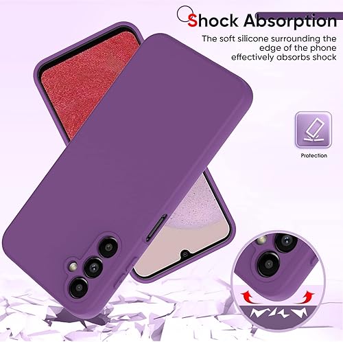 Miniatura 4 de LeYi Funda para Samsung A14 5G Funda Galaxy A14 con 2 protectores de pantalla de vidrio templado, funda protectora delgada de silicona líquida suave