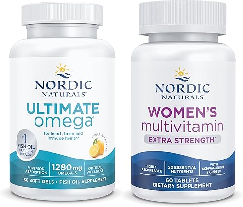 Nordic Naturals Paquete de iniciación - Multivitamínico extra fuerte para mujer, Ultimate Omega