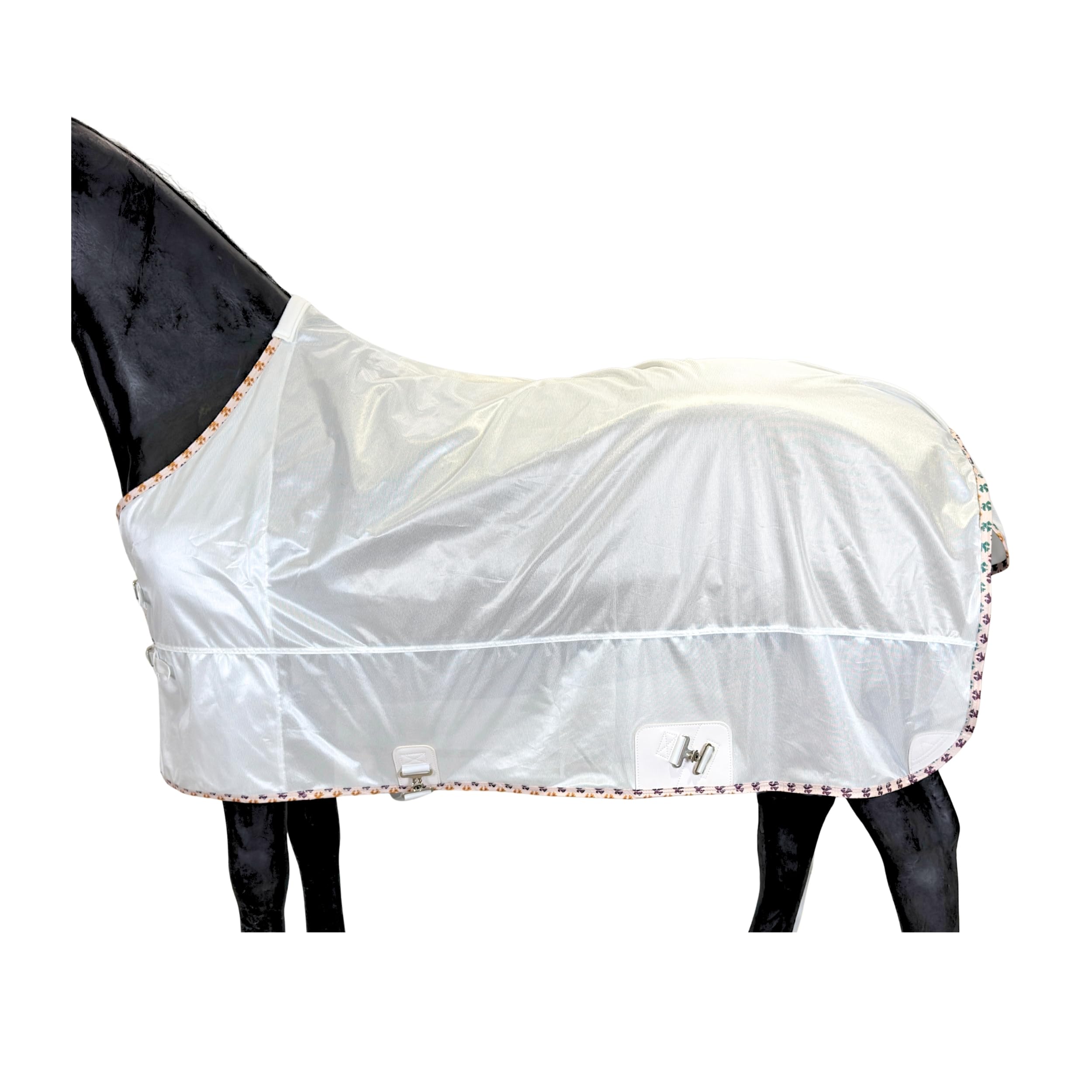 BARN &amp; STABLE Breathable and UV Protective Tear-Resistant Mesh Horse Fly Sheet Comfy Equine Summer Sheet with Removable Web Leg Straps