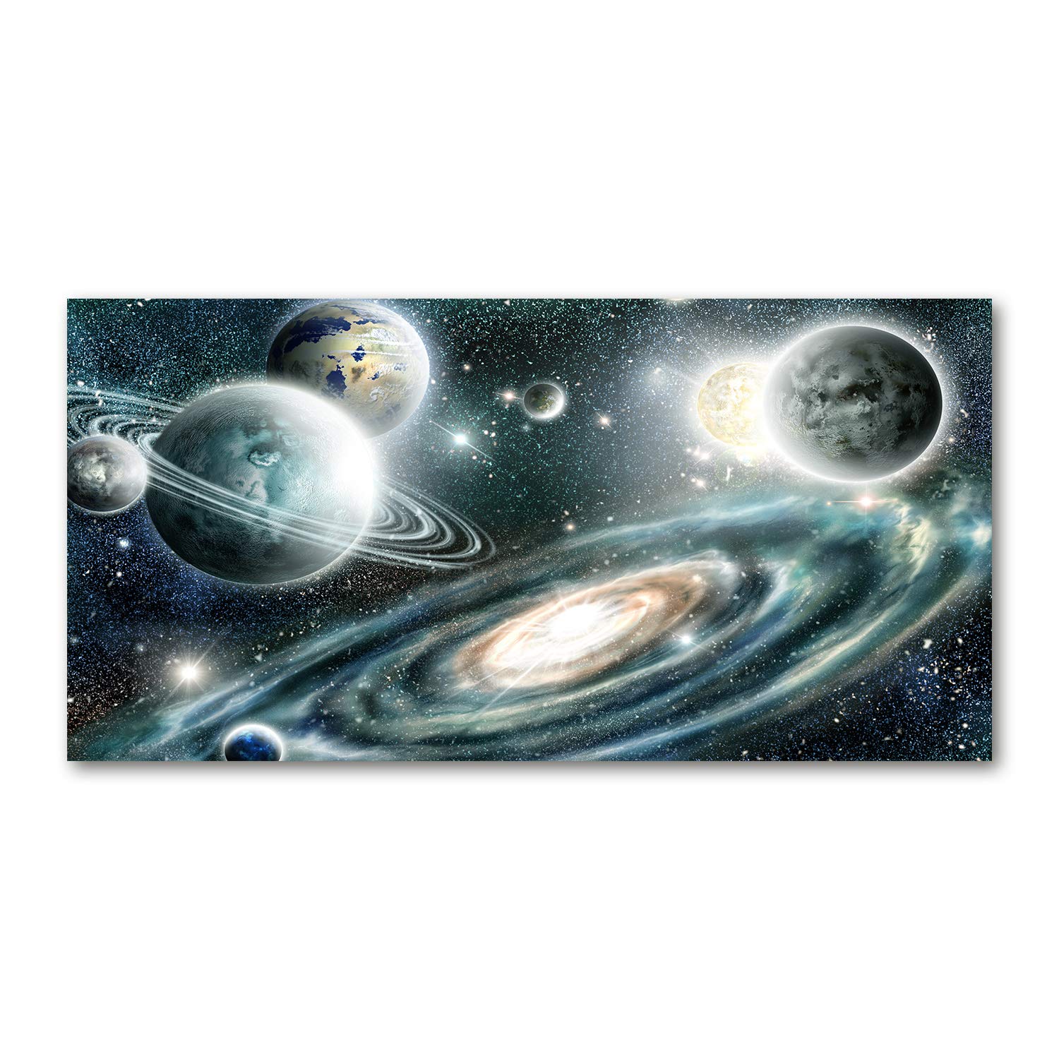 Tableau plexiglas système solaire grand format pour salon et bureau moderne