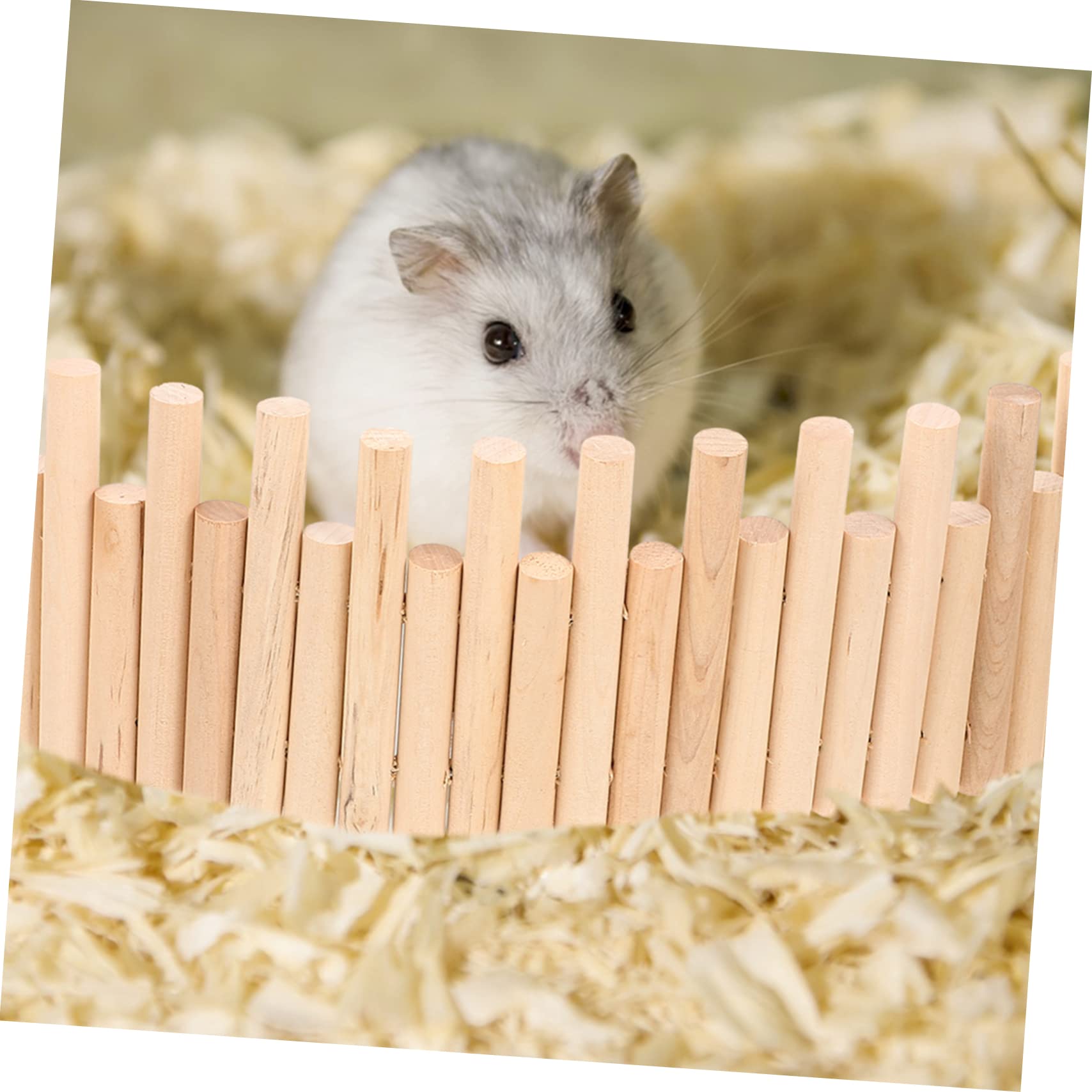 Hohopeti Hamster Fence Wooden Ladder Hamster Bridge Ladder Guinea Pig Wooden Hideout Chinchilla Wood Climbing Toy Toys Separating Fence Exercise Wheel Pet - Image 2