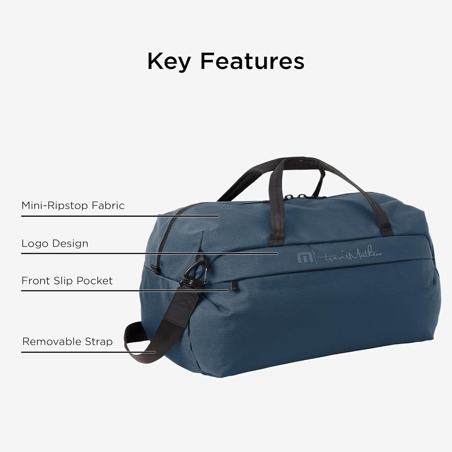 TravisMathew Lateral Duffel Weekender Bag, Navy - Image 2