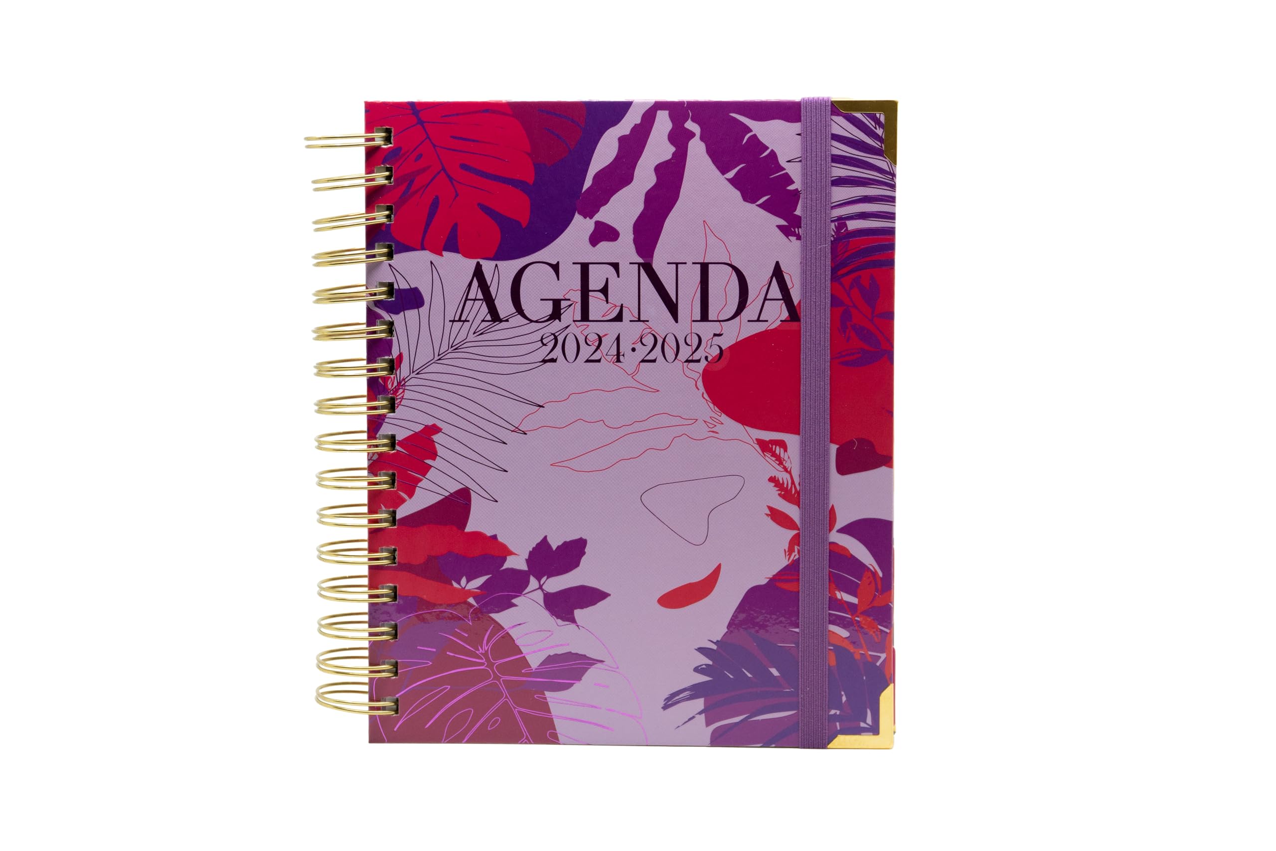 Agenda Escolar 2024-2025 Purple Savannah - Planificación Diaria y Anual, Encuadernación Premium - Agenda Anual con 1 Día por Página y separadores mensuales - Tamaño 2,5 x 17,5 x 21,5cm - Sweetcolor