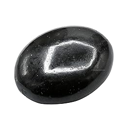 Black Tourmaline Crystals and Healing Stones - Large Palm Stone Crystals Piedra - Crystal for Good Luck, Positive Energy, Meditation - Unique Stocking Stuffers and Birthday Gifts for Women, Men
