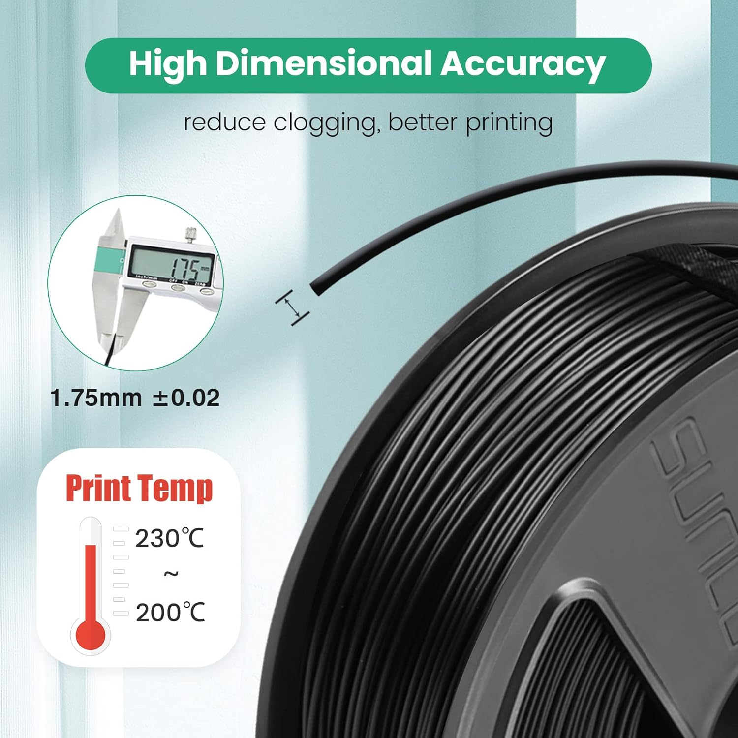 review SUNLU PLA 3D Printer Filament , 2KG PLA Filament 1.75mm Dimensional Accuracy +/- 0.02mm, 1kg Spool, 2 Pack, Reusable MasterSpool, Black+Grey