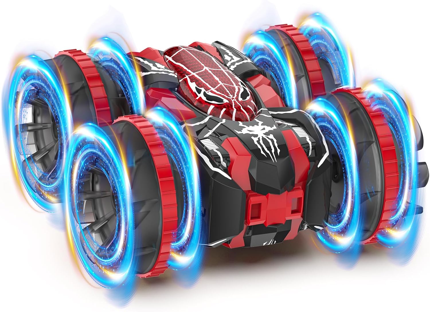 Waterproof Remote Control Car?4WD Amphibious 2.4 GHz RC Car Remote Control Boat?360°Rotation RC Stunt with LED Lights?Boys Girls Gifts All Terrain Water Beach Pool Toy Black