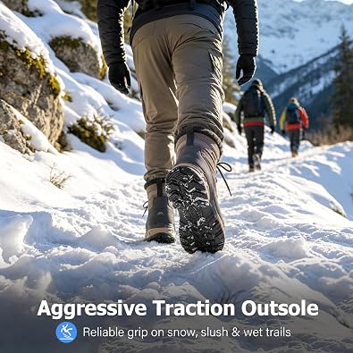 Men's Waterproof Winter Snow Boots Insulated Lightweight