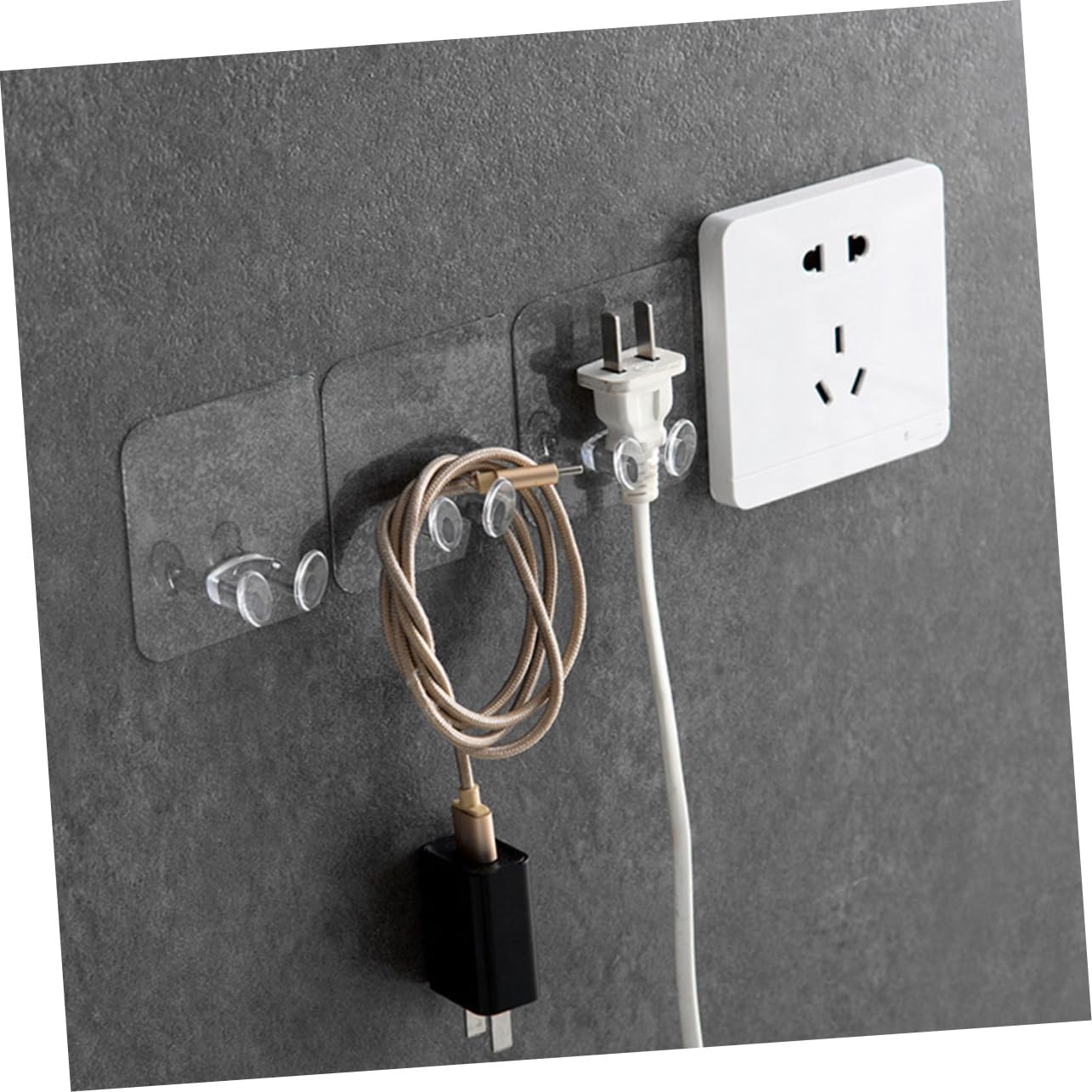 DOITOOL 4 Set Gancio Della Presa Di Corrente Ganci Elettrici Accumulo Di Energia A Parete Cavo Organizzatori Scrivania Organiser Scrivania Porta Spina Ganci Portaoggetti A Muro 20 Pezzi*4