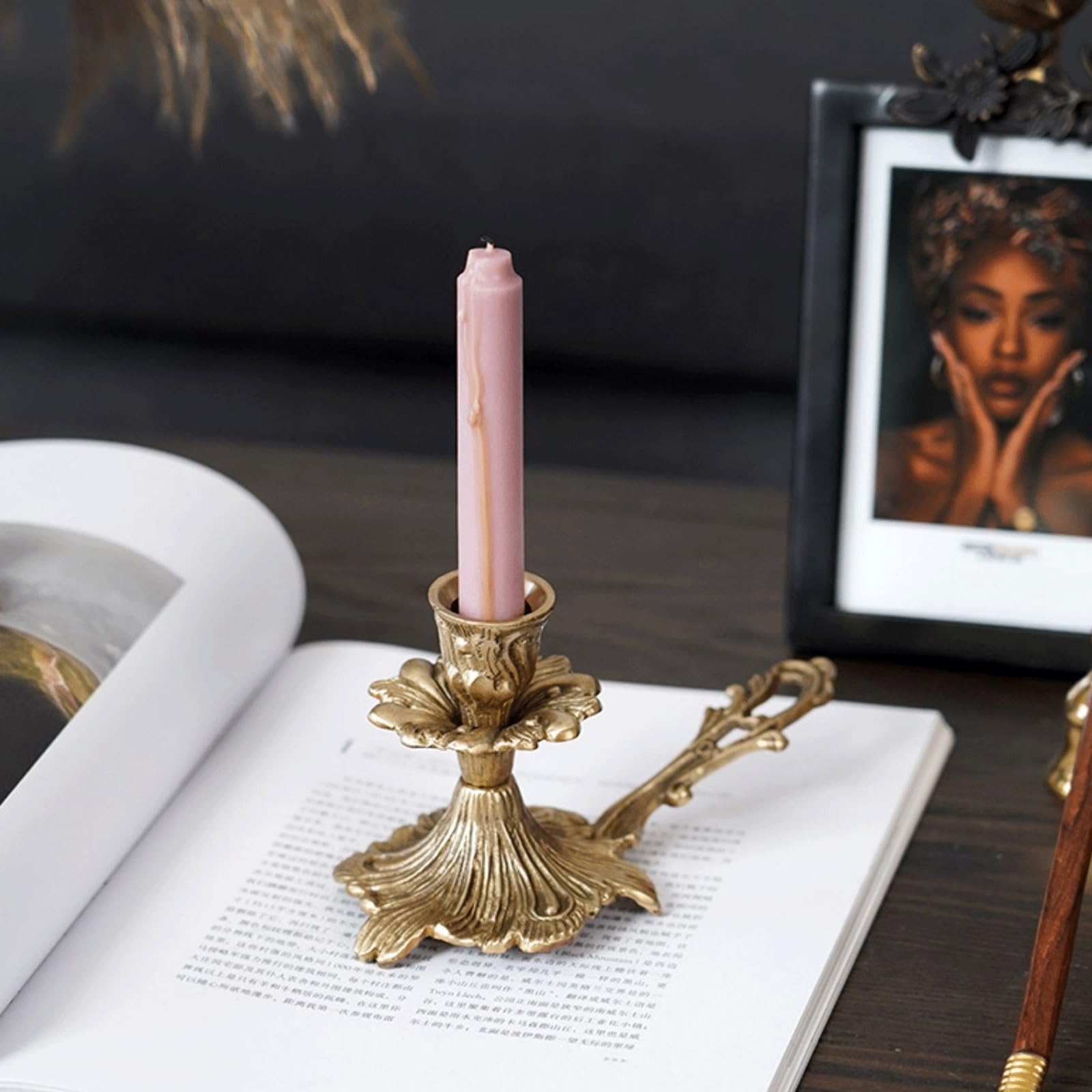 Amazon.co.jp: アンティークスタイル銅燭台ホルダー 18 × 9.5