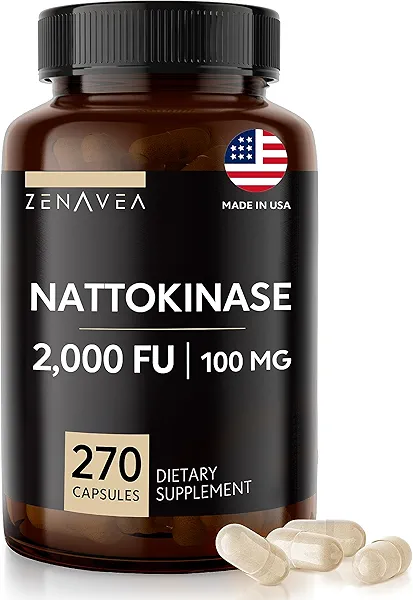 Zenavea - Nattokinase Supplement - 2000 FU of Enzyme - 270 Capsules of Nattokinase 100mg - Gluten Free, Non-GMO, Vegan