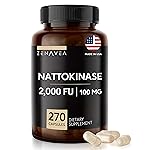 Zenavea - Nattokinase Supplement - 2000 FU of Enzyme - 270 Capsules of Nattokinase 100mg - Gluten Free, Non-GMO, Vegan