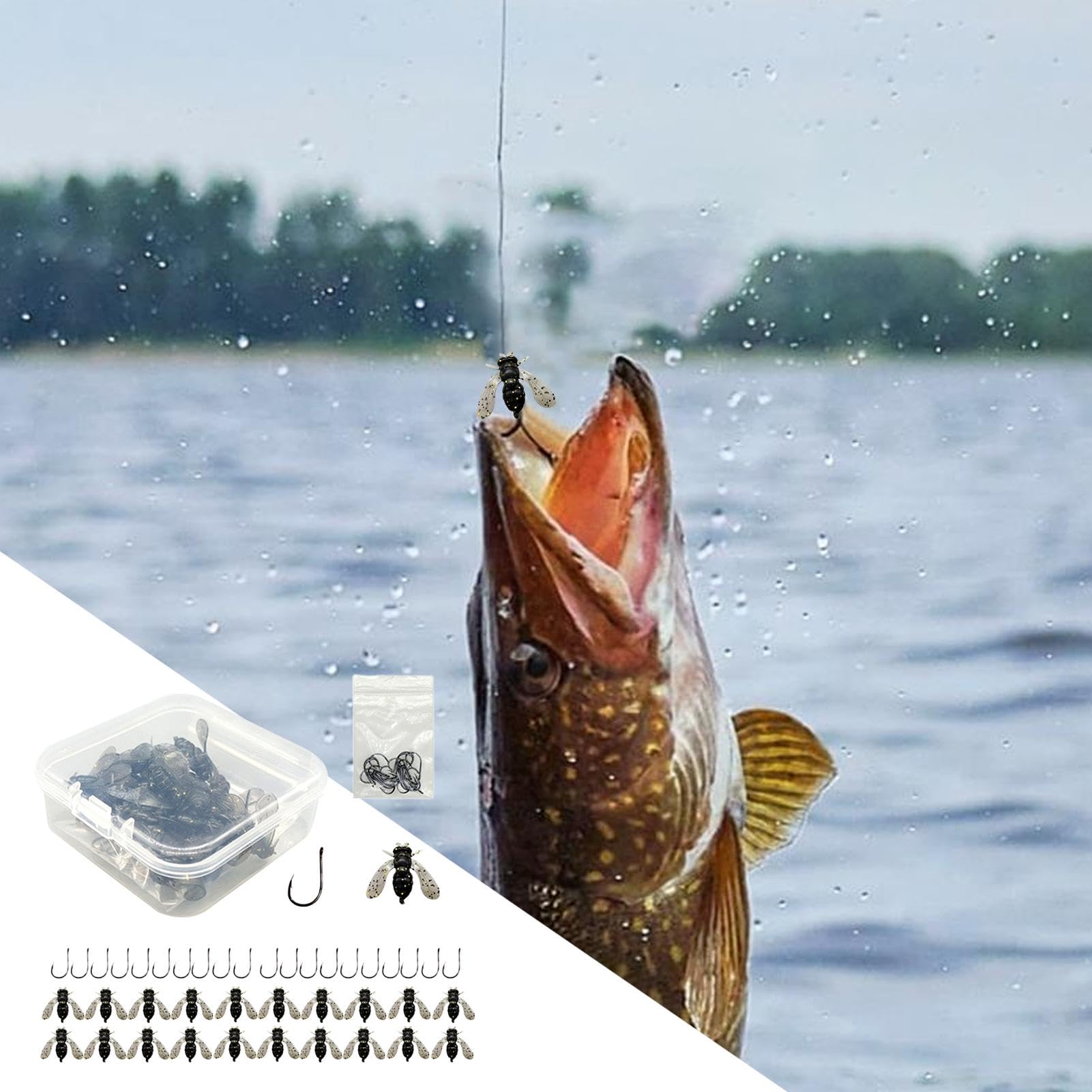 Acheter Leurres de pêche à la mouche, appâts de tailles mixtes, ensembles d' appâts de pêche à la mouche avec boîte, hameçons, 44 pièces Acheter Leurres de pêche à la mouche, appâts de tailles mixtes, ensembles d' appâts de pêche à la mouche avec boîte, hameçons, 44 pièces