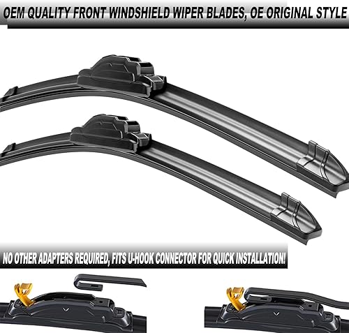 Miniatura 2 de Juego de 2 limpiaparabrisas delantero de 24 pulgadas + 22 pulgadas, calidad de fabricante original, estilo original