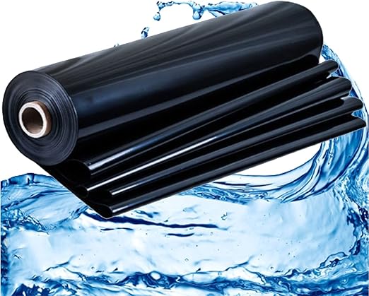 Image GYYN Pond Liner 7x10 Pond HDPE Skins Fish Pond Liners Rubber Pond Tarp Easy Cutting Waterproof Underlayment for Fountains, Waterfall, Water Gardens (Color : Black, Size : 9x10m)