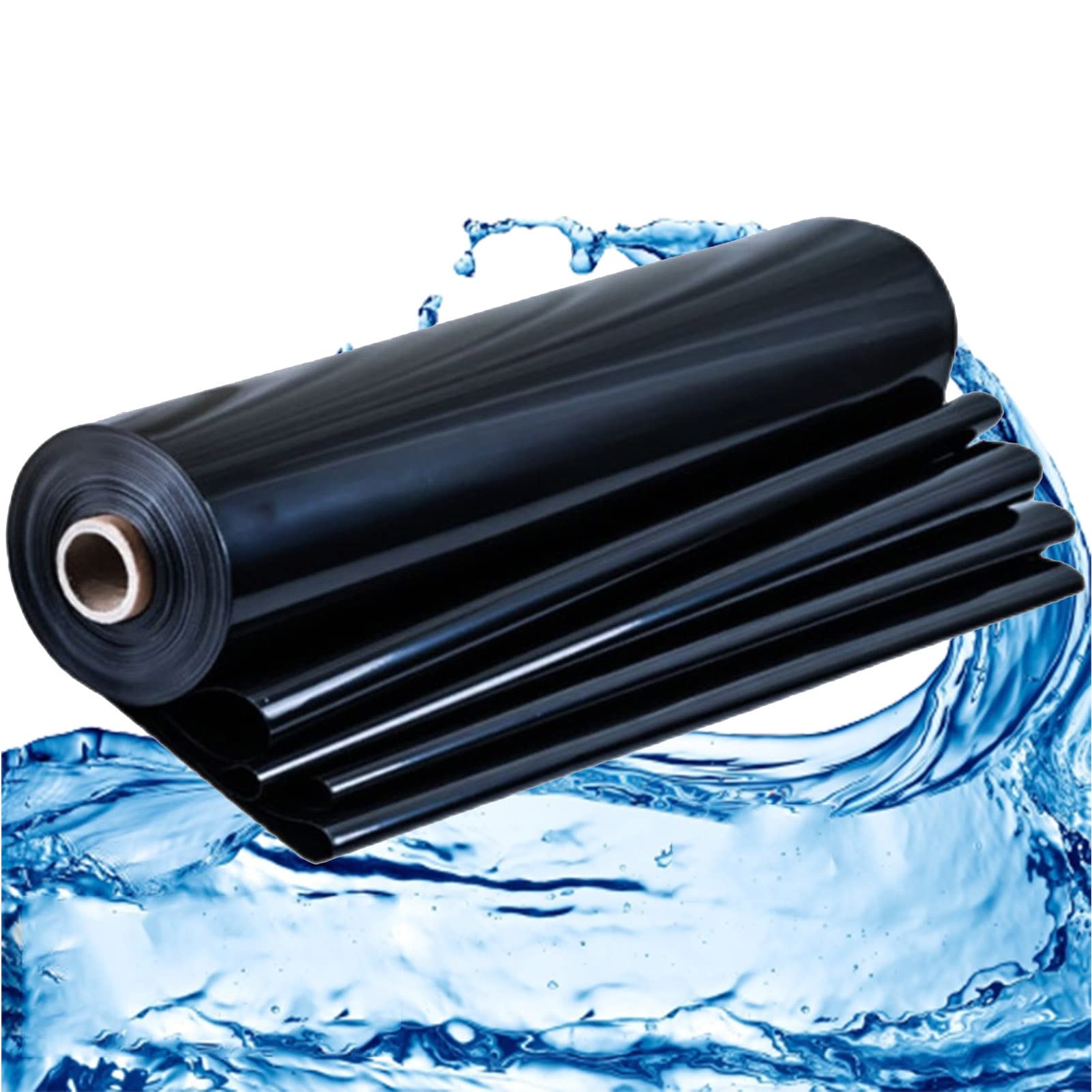 HDPE Kautschuk Teichfolie für Schwimmbäder UV- und witterungsbeständig leicht zuschneidbar ideal für Garten- und Teichzubehör schwarz 1x2m