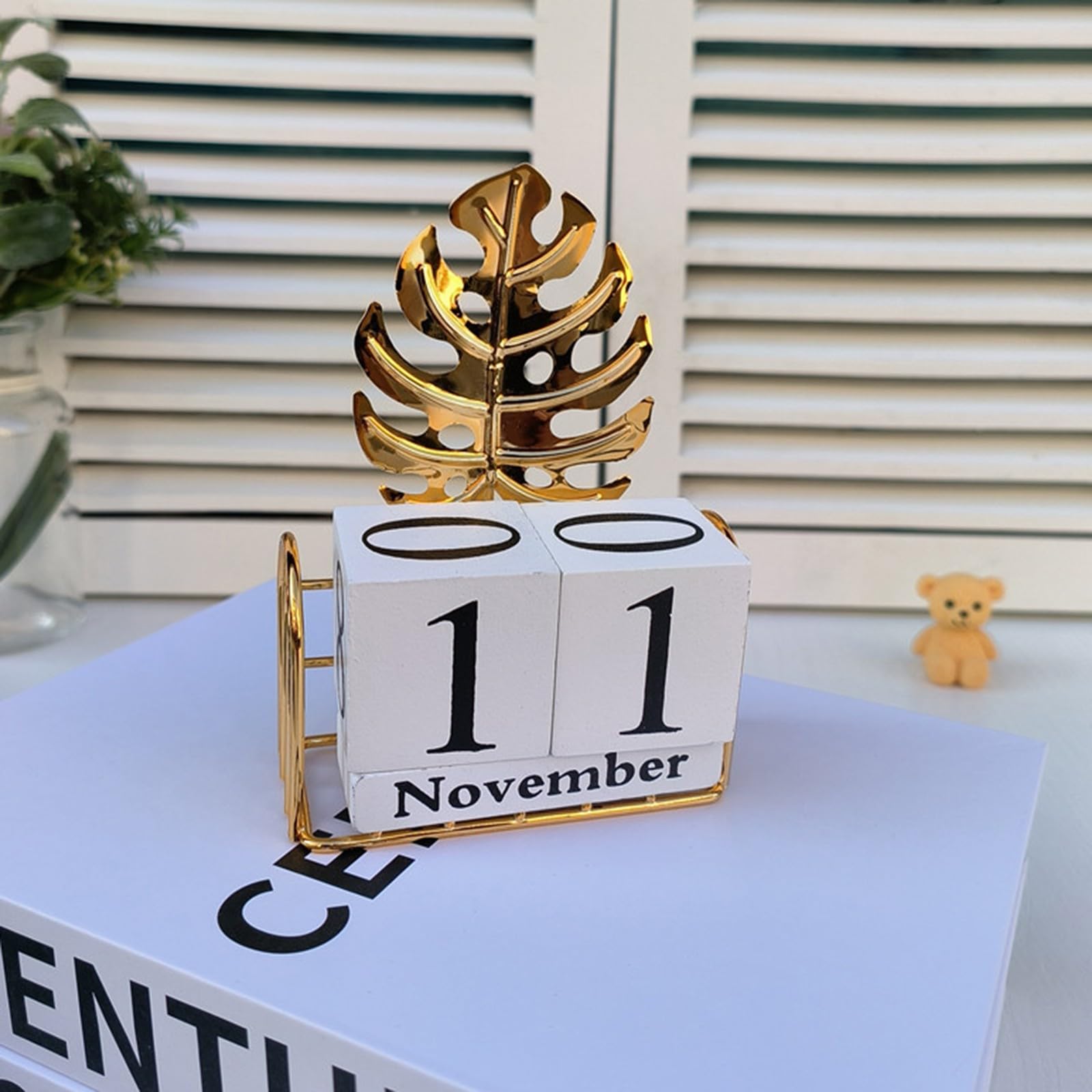 Calendari perpetui, Calendario da tavolo in legno e ferro, ornamenti da scrivania, decorazioni creative per la scrivania di casa, tavolini da caffè, camere da letto, 2/3/4 Set Calendario in legno(Siz