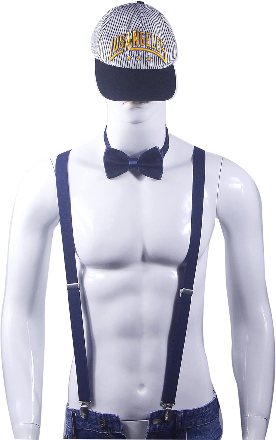 Suspenders Men&Women Bowtie Set X Back Suspender For Wedding&Formal Events with 1 Inch Wide Elastic Braces - Image 2