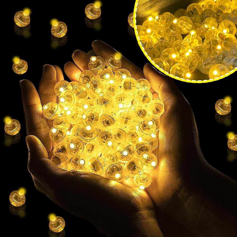 HuaMuDM LED Ballons Lichter,120 Stück Mini LED Ballonlichter Warmweiß,Ballonlichter,Runde Ballons Lichter,Immer Hell,Hochzeit,Hallowee,Party Deko,Weihnachtsdeko,Geburtstagsdeko