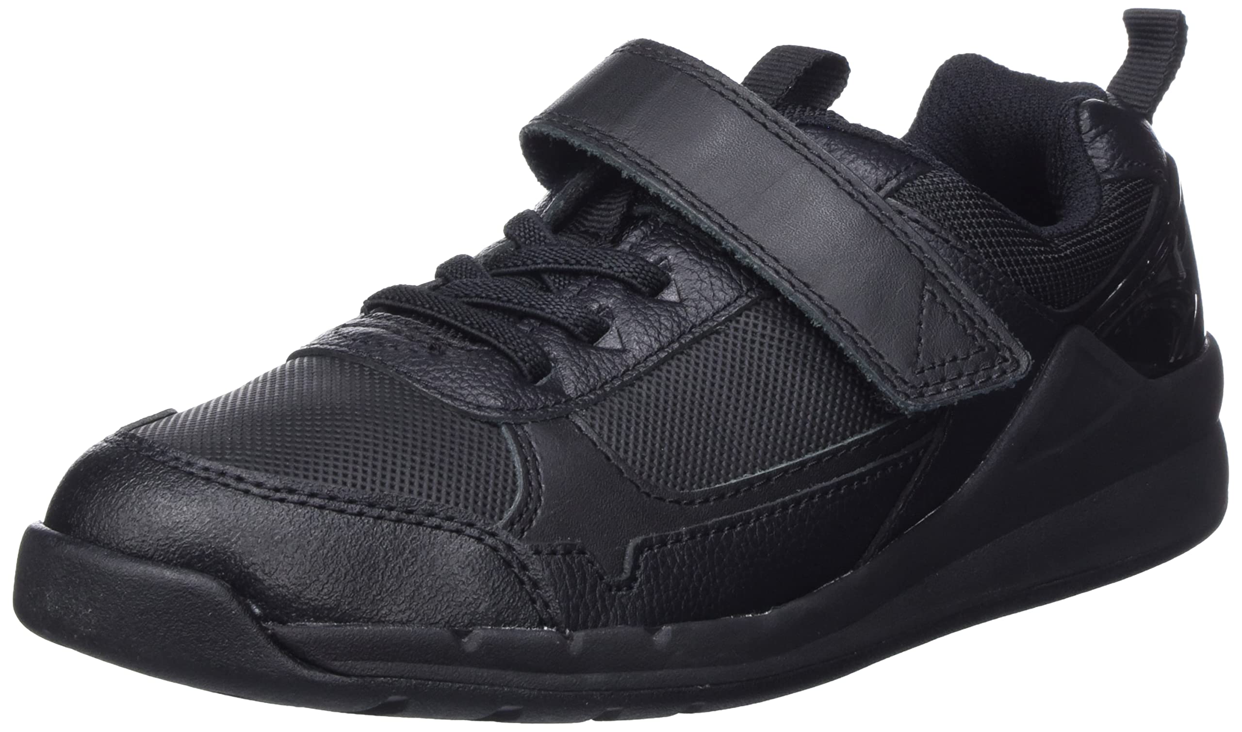 Clarks (Black, Uk 10.5 Child) Boys Hook & Loop Casual Trainers Orbit Sprint