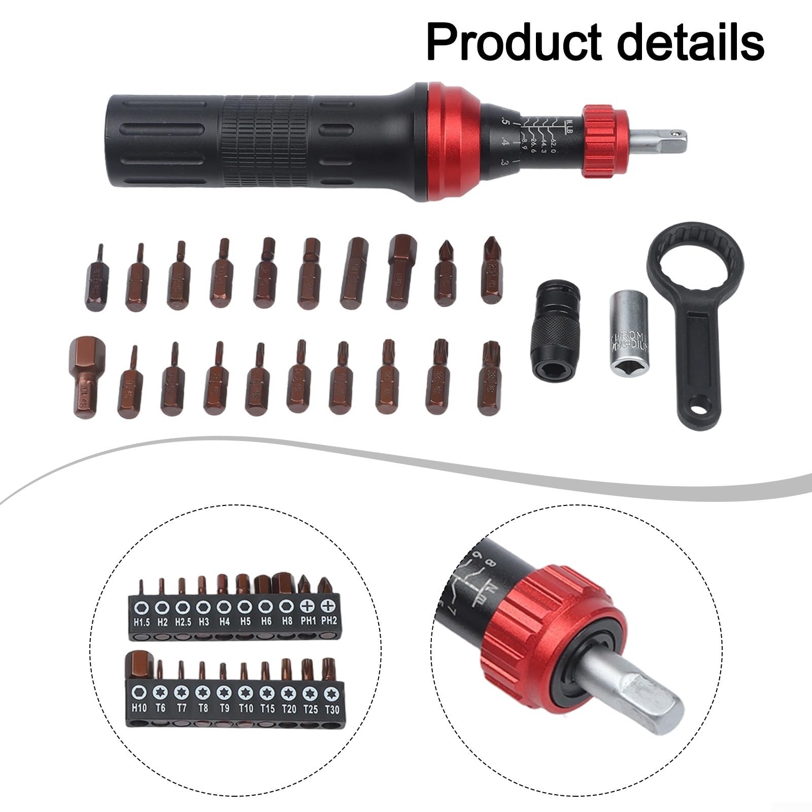 Set di 24 cacciaviti dinamometrici precisi 1-6Nm (1-8N.M)