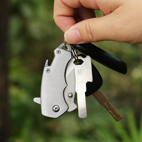 Miniatura 10 de Coowolf Mini cuchillo de bolsillo plegable con clip y abridor de botellas, cuchillo de bolsillo pequeño de 4.3 pulgadas para hombres, estructura de