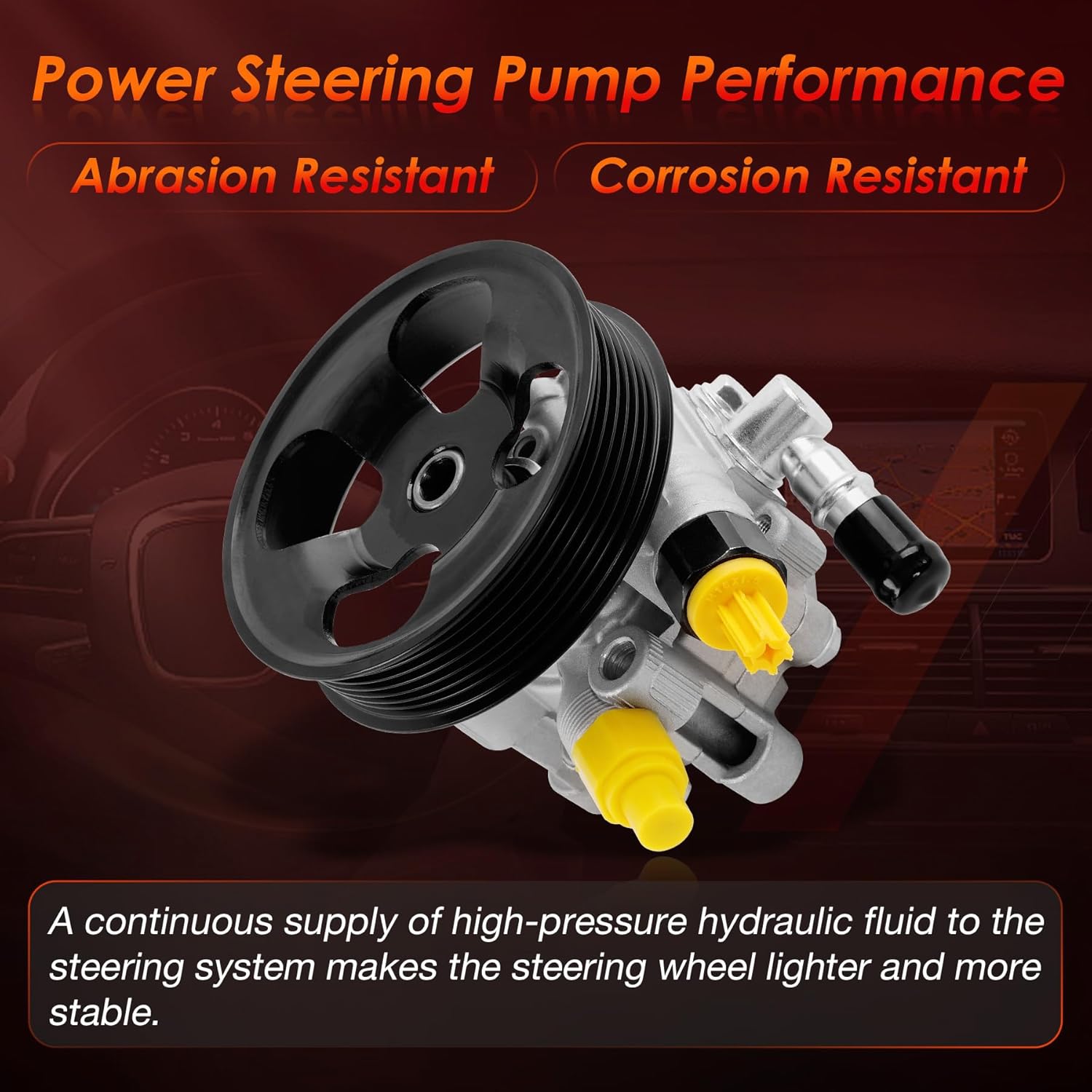 Power Steering Pump, with pulley, Compatible with Toyota Camry (2007-2011) & Avalon (2005-2012),for 3.5L V6 2GR-FE Engine, Lexus ES350 (2007-2012), Replaces 21-5498, 36P1012, 44310-33170