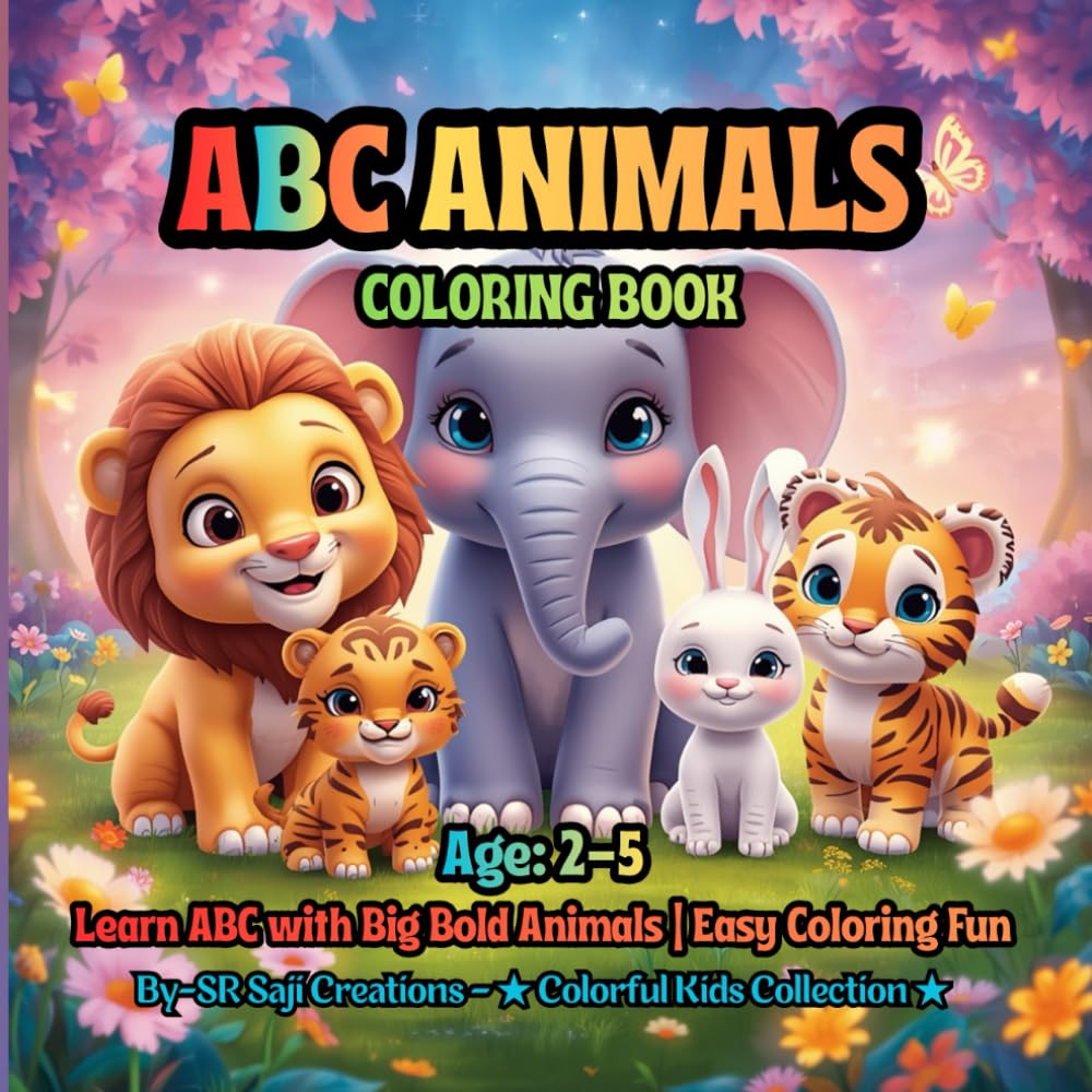 ABC ANIMALS COLORING BOOK: Learn ABC with Big Bold Animals | Easy Coloring Fun for Ages 2–5 (BIG Fun Coloring)