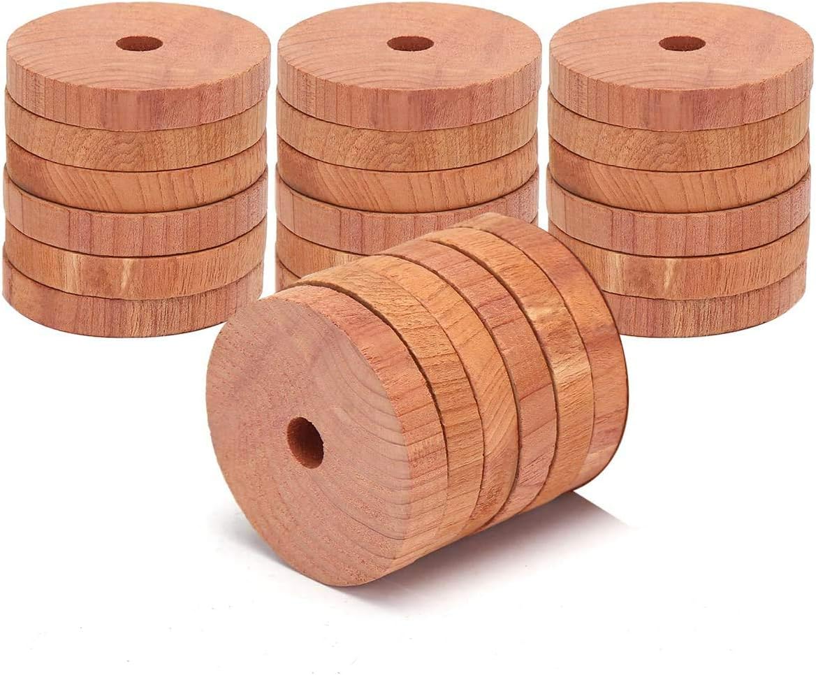 CoiTek 24 PACK Cedar Moth Repellent, 100% Natural Insect Moth Killer, Clothing, Wardrobes, Drawers, Cupboards Protection, Prevents Mould, Damp, Mustiness