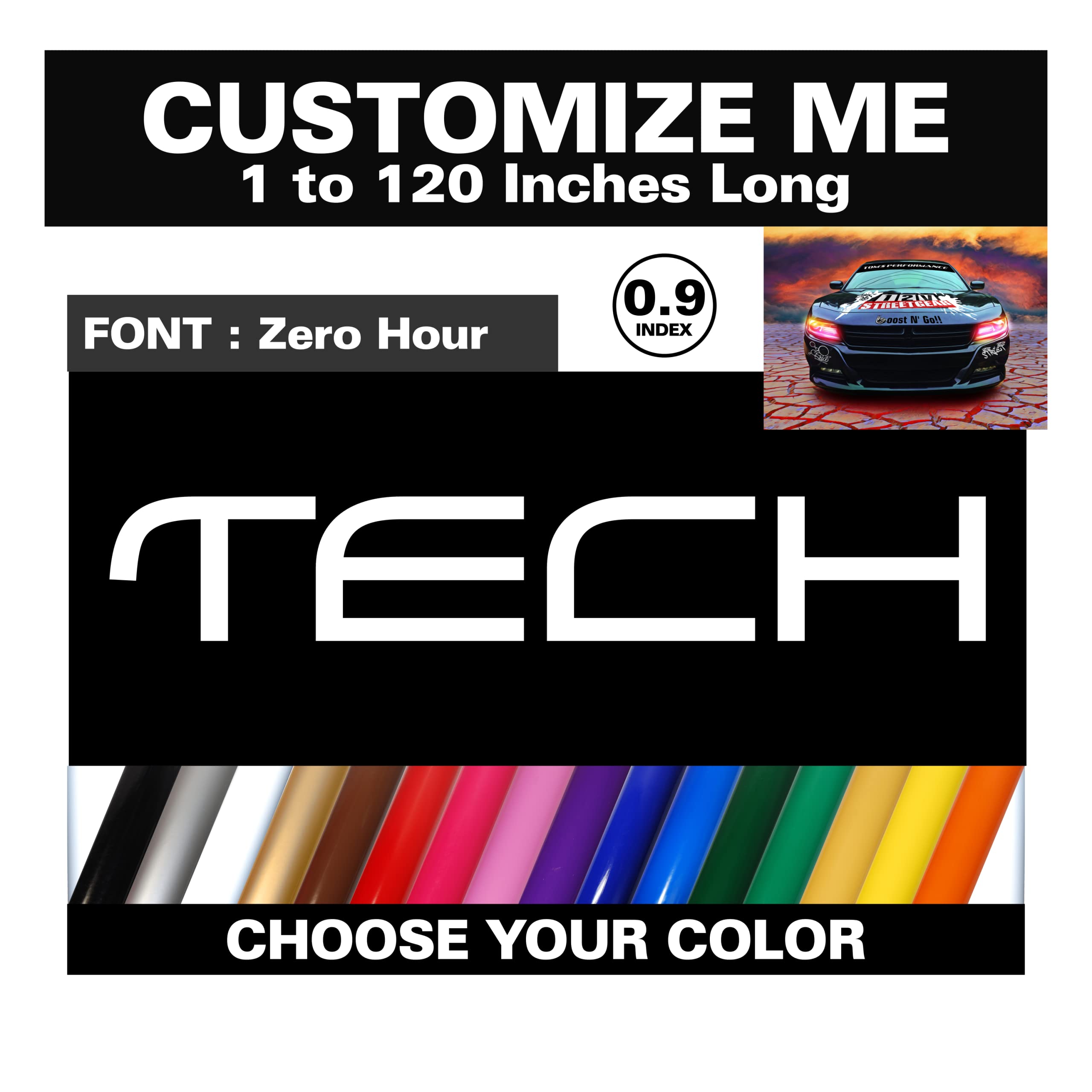 PAIR Design your own custom vinyl sticker decal for Car Graphics, Windows & Signs. Personalize any license plate frame, banner, truck, phone, or boat with your name, initials & monogram. Fonts: Zero Hour
