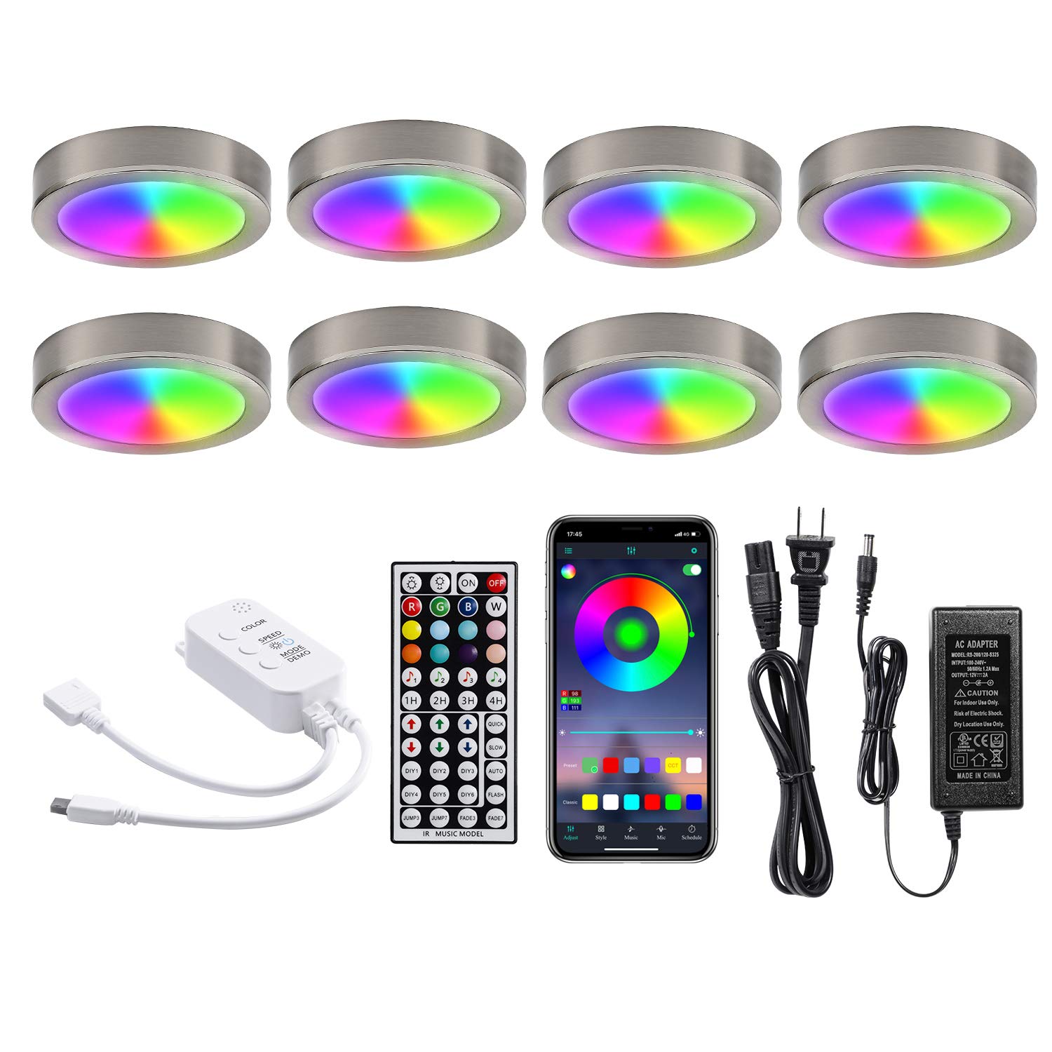 Buy LED Dimmable Under Lighting Kit,8 Pack App Controlled and