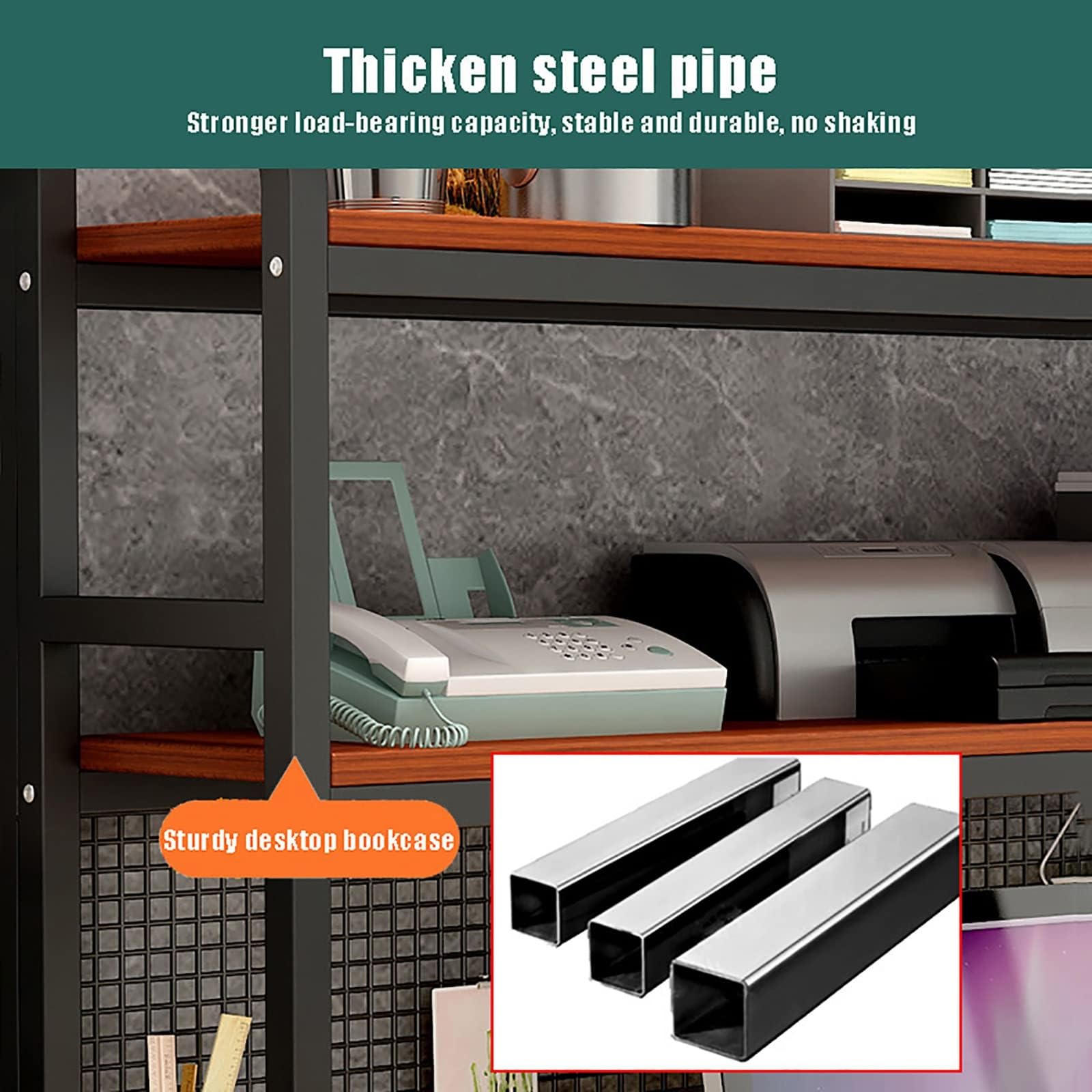Estante organizador de estantería – Almacenamiento de escritorio de madera de 3 niveles para suministros de oficina en casa, solución multiusos ajustable para un uso eficiente de la oficina