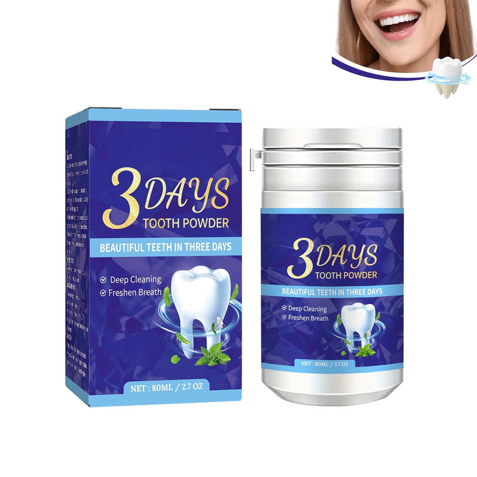 3 Days Teeth Whitening Powder 3 Days Tooth Powder Pearl Probiotic Tooth Powder 3 Days Tooth Cleaning Powder