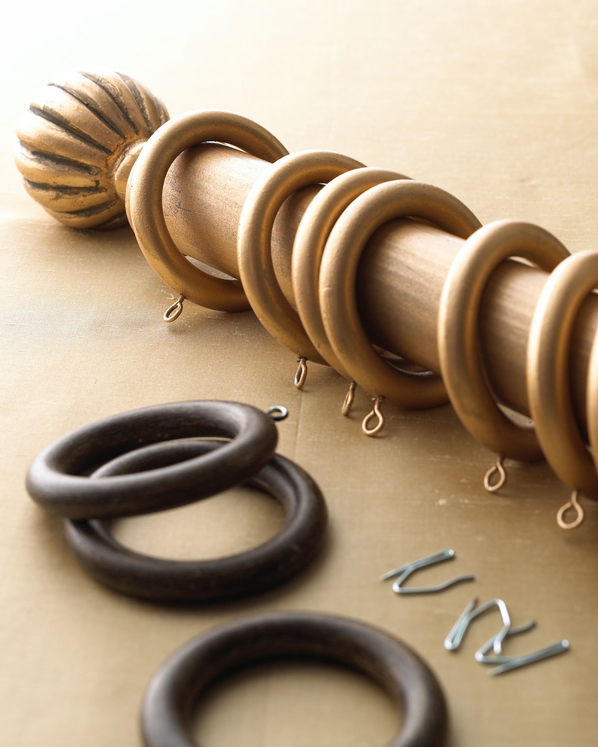 3"Dia. Smooth Drapery Rings, ANTIQUE GOLD