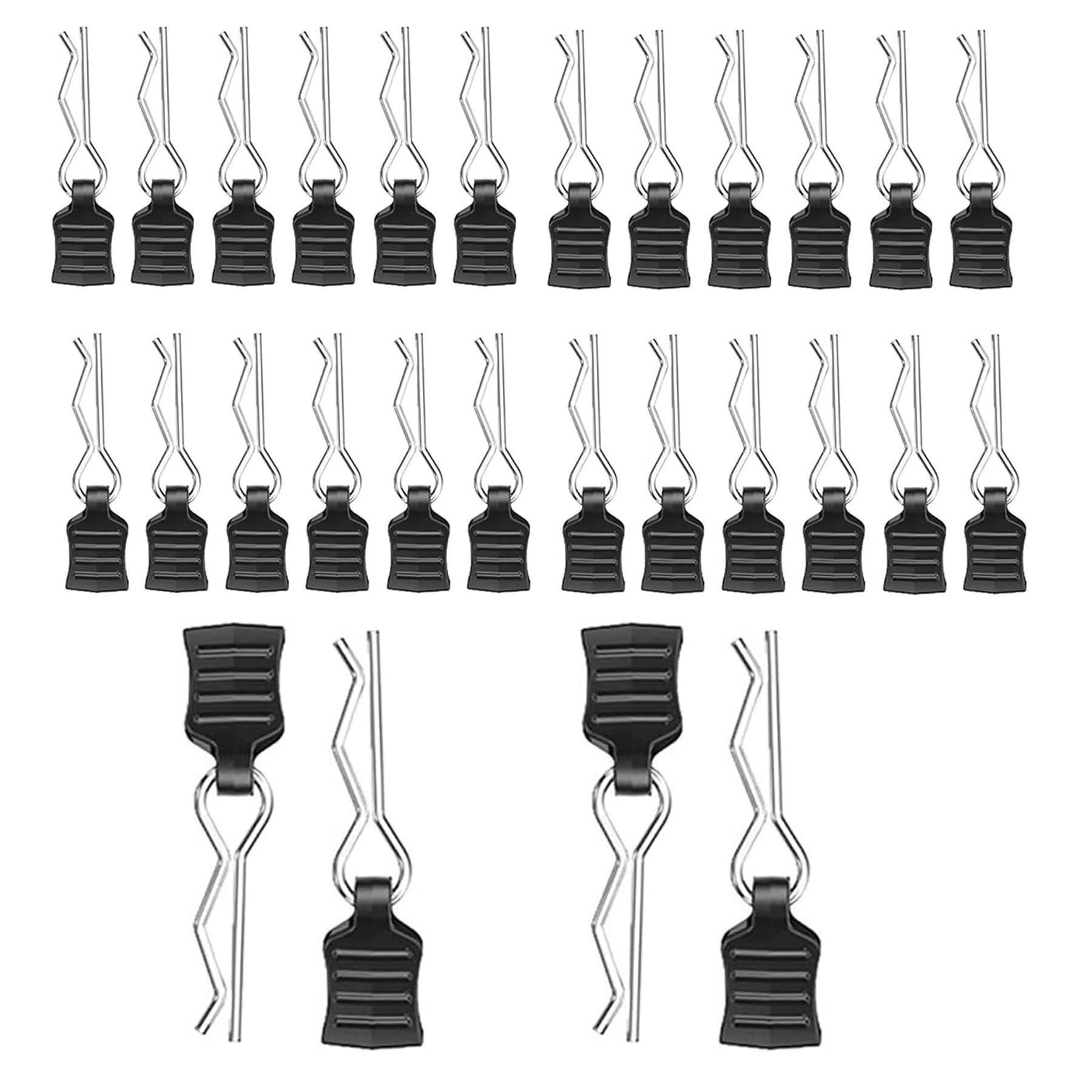 CHAOTEMAI 24pcs Car Fixing Clips, Car Clips, RC Body Clips, Car Fixing Clip, RC Model Bent Body Clip Accessory