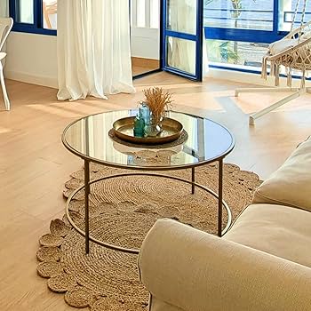 Amazon｜ガラステーブルトップ丸型 厚さ1/4インチ フラット