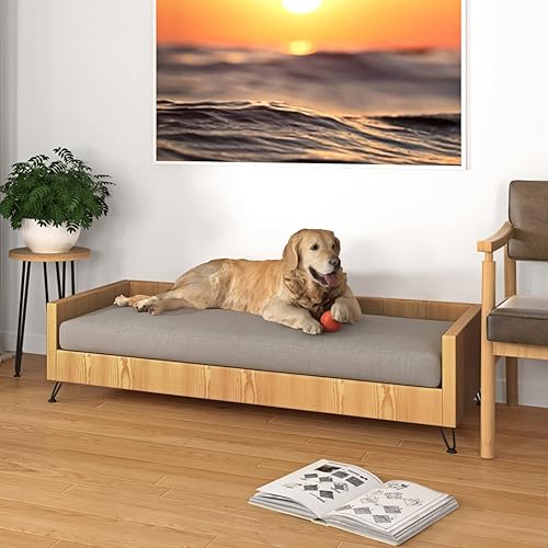 Miniatura 7 de ROTHLEY Patas para muebles, patas de horquilla de 4 pulgadas, patas sólidas para muebles, juego de 4 patas de sofá con protectores de suelo, patas