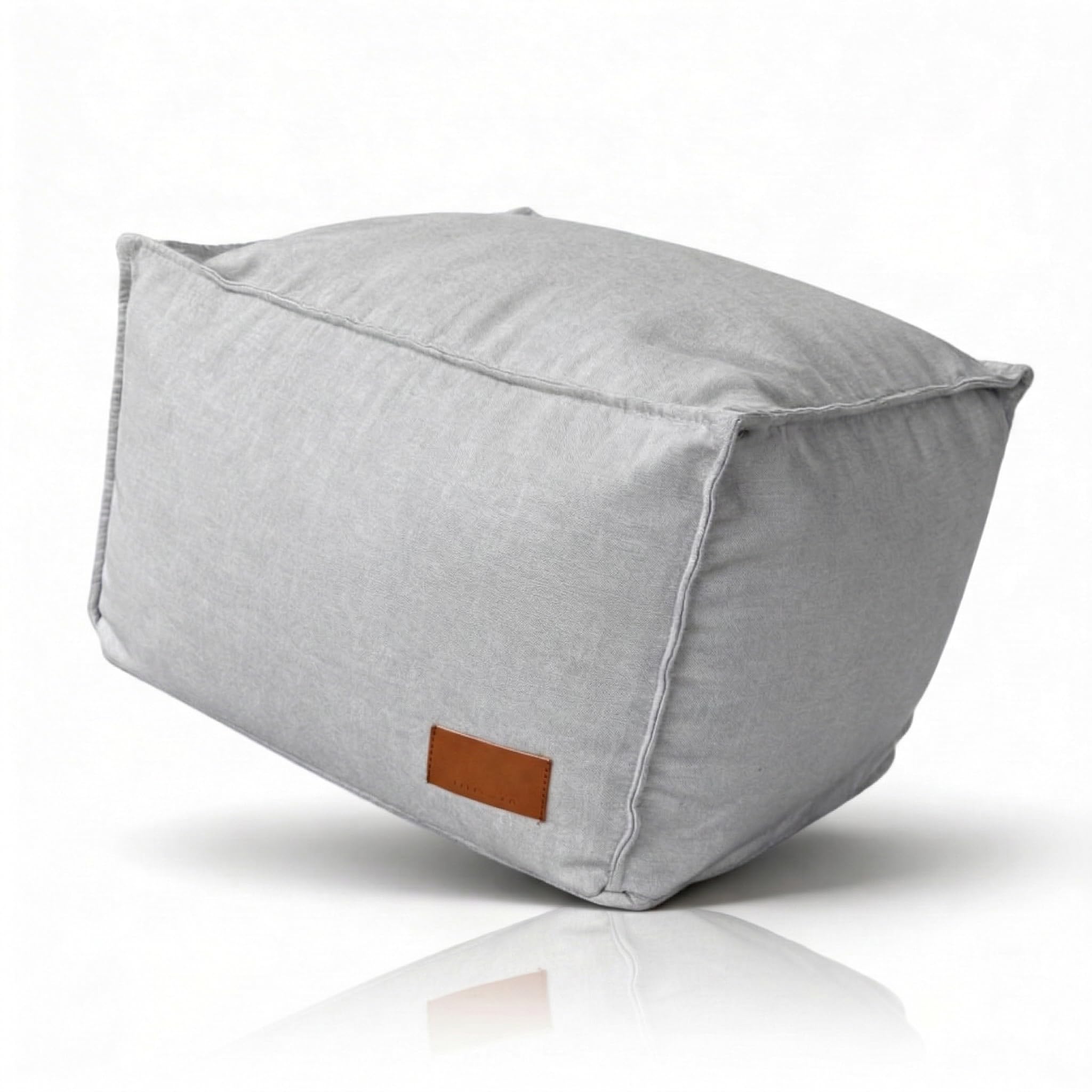 Aiire Pouf Poggiapiedi Divano Moderno - Sgabello Basso di Tessuto Rettangolare Imbottito per la Camera da Letto - Puff o Puffo Poggia Piedi Ergonomico Grigio Chiaro