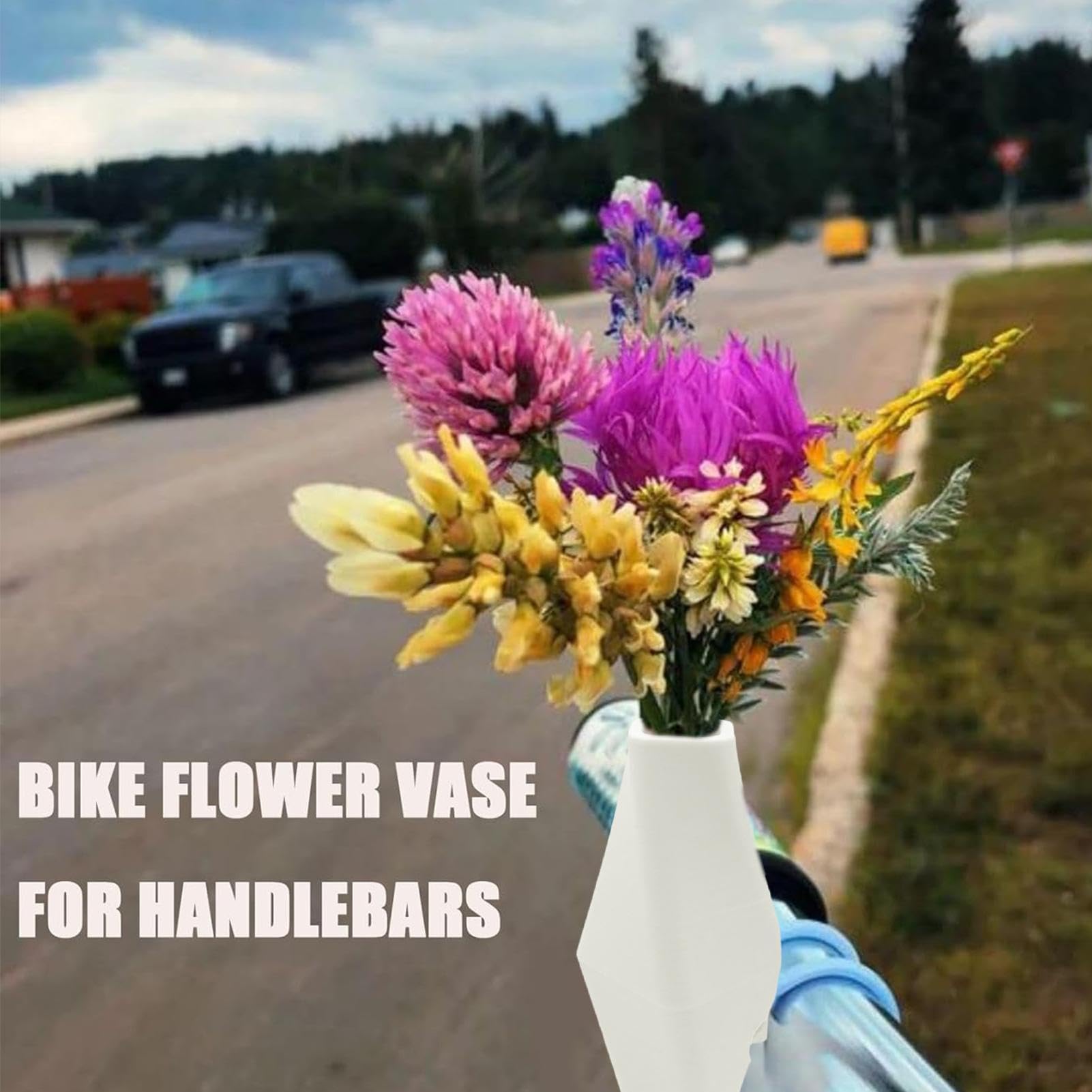 Motorrad-Lenkervase Aus Silikon – Abnehmbare Blumenvase Für Den Lenker – Geometrisches Design, Zubehör Für Biker