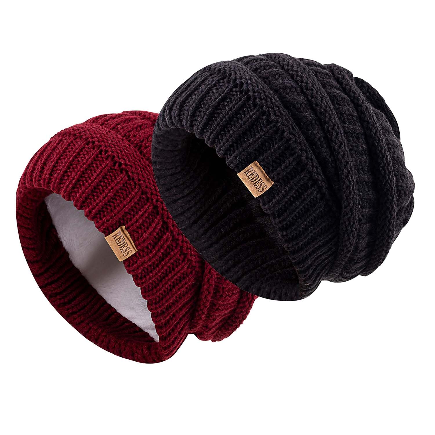 REDESS Slouchy Beanie Hat per Uomo e Donna Winter Warm Chunky Soft Oversize Cable Knit cap