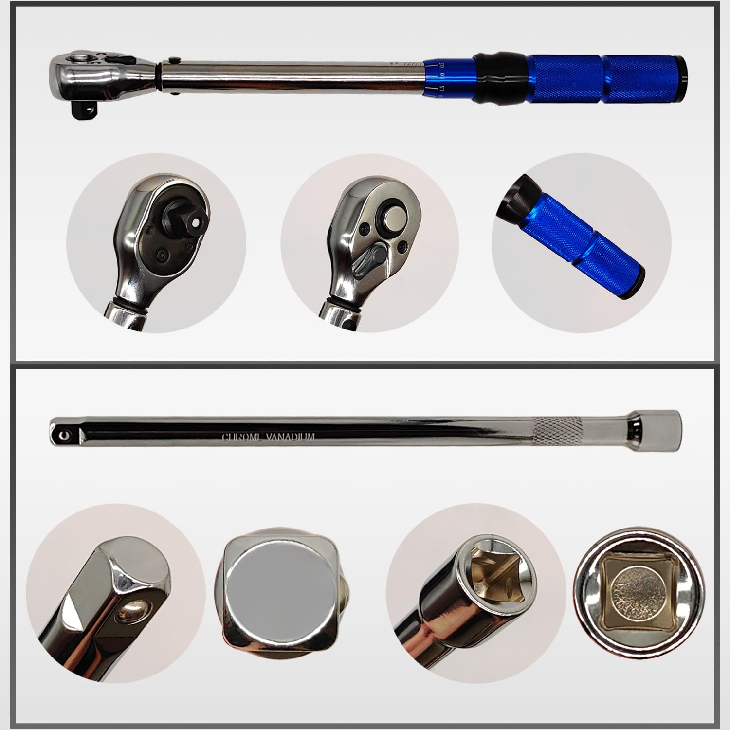 JEUCLEL 3/8" Drive Click Torque Wrench Set - 10-60 N.m With Extension & Sockets - View #5